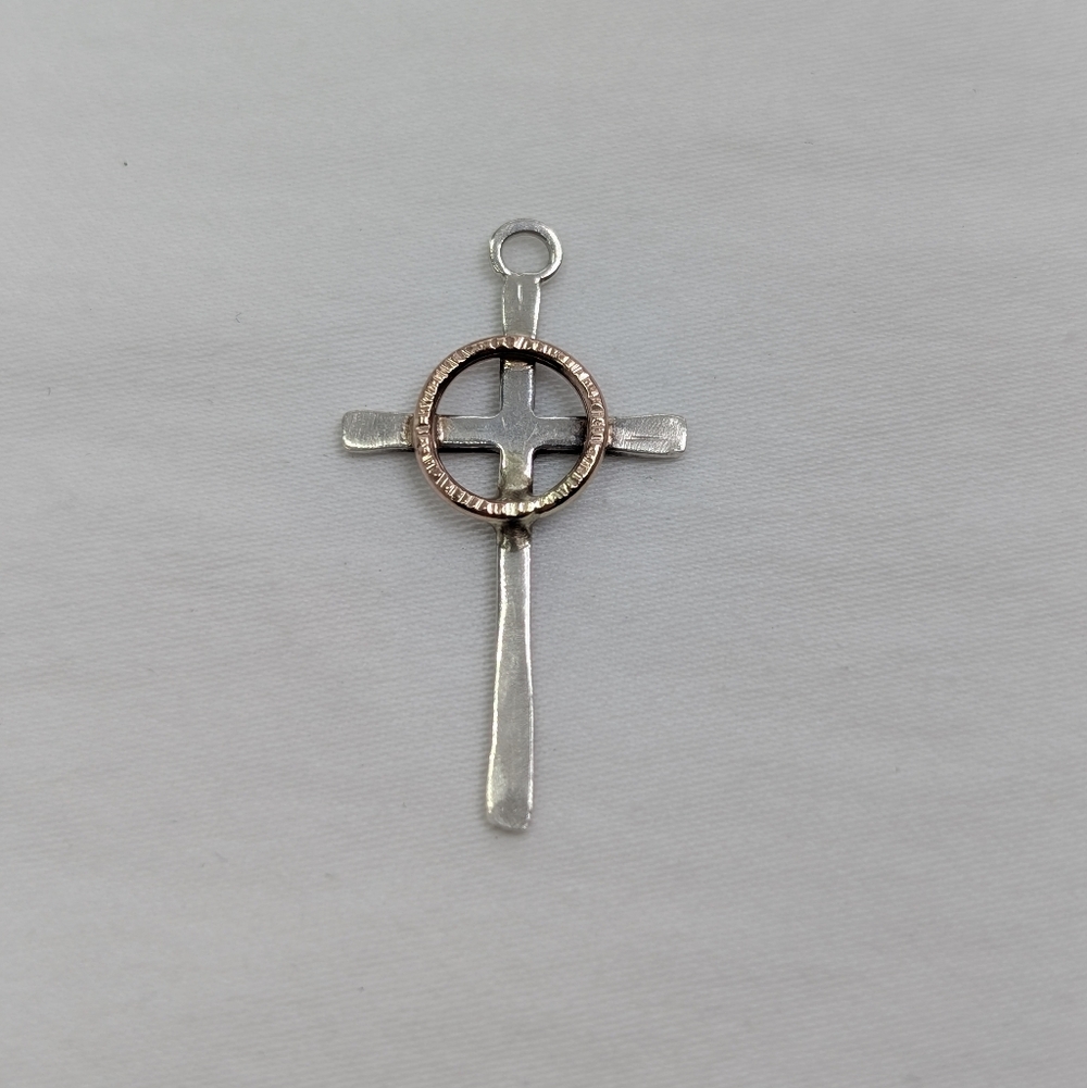 Vintage Sterling Celtic Cross Pendant Charm - 925 Silver Estate Jewelry - Picture 4 of 7